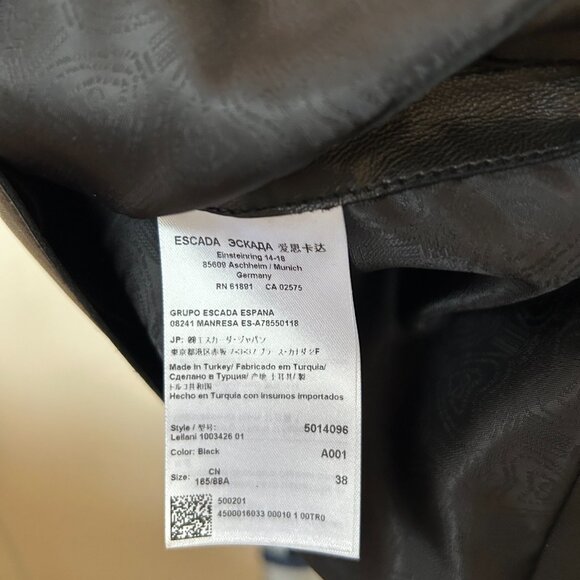 Escada Lamb Leather Mini Dress Size Size Medium/DE 38/US 8 - 10 - Picture 10 of 13